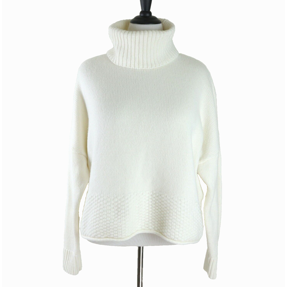 Madewell Size XL Sadler Turtleneck Sweater White Boxy Pullover #NH988 - Picture 2 of 11